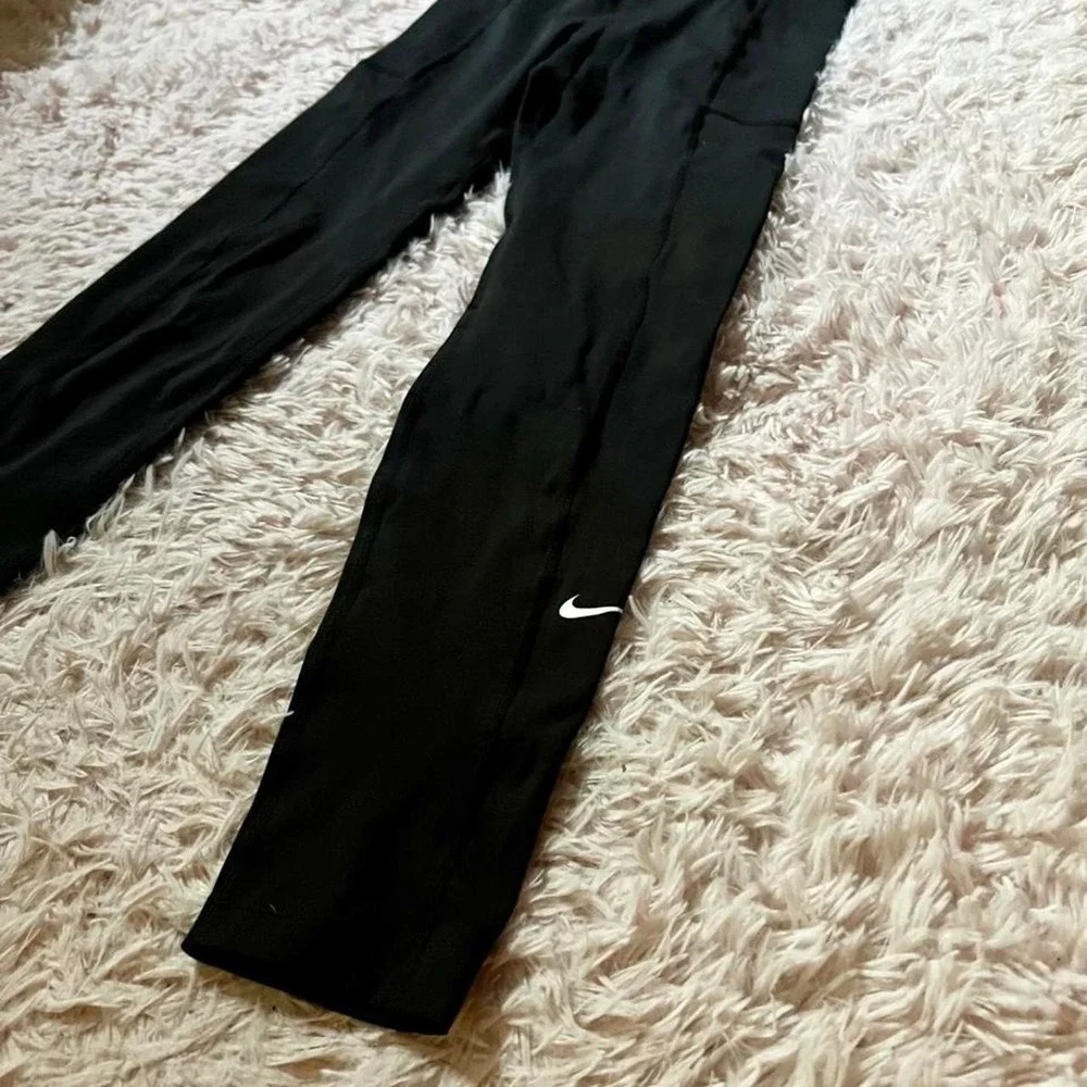 Nike One Classic Dri-Fit Athletic Black‎ Leggings Womens L Fitness Workout Gym